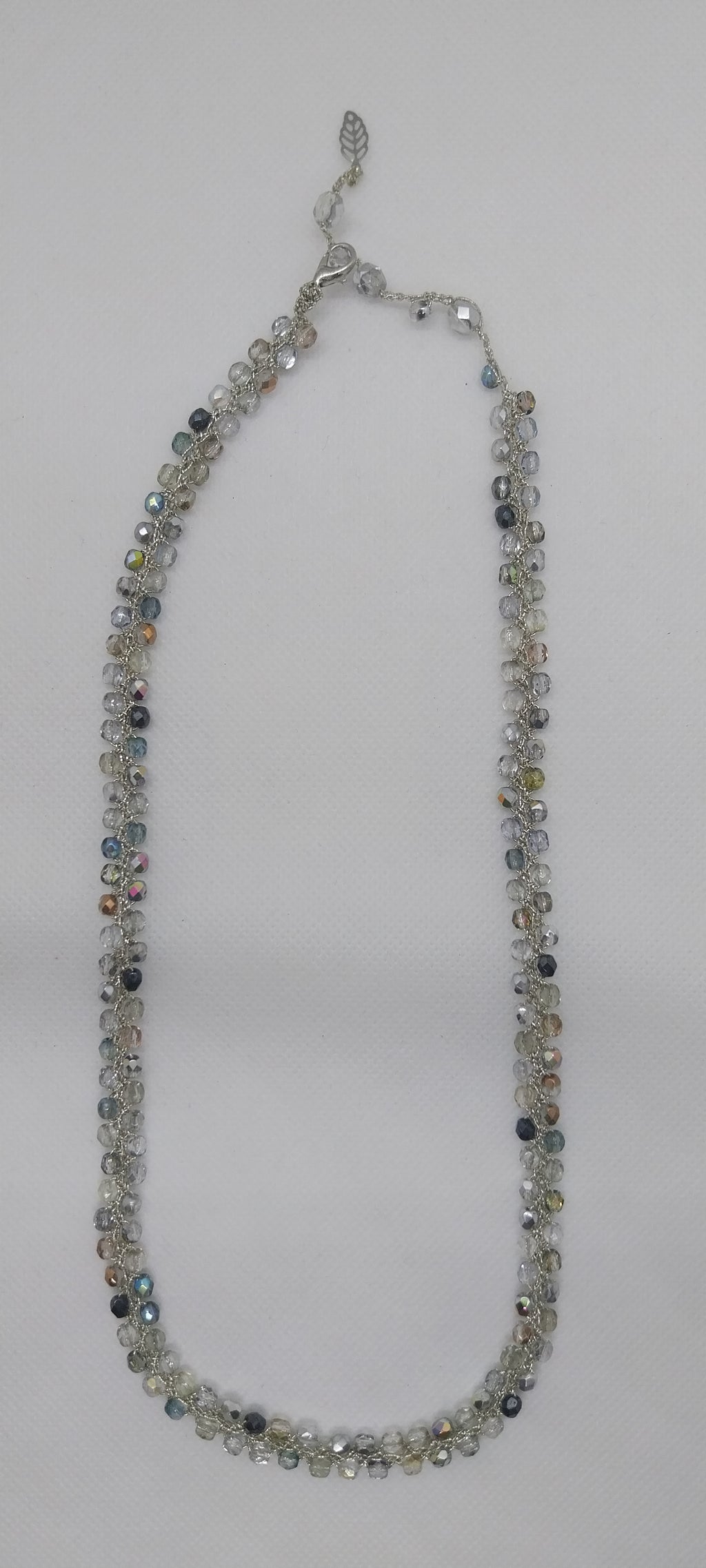 Petit Collier Bohème Cristaux Argentés