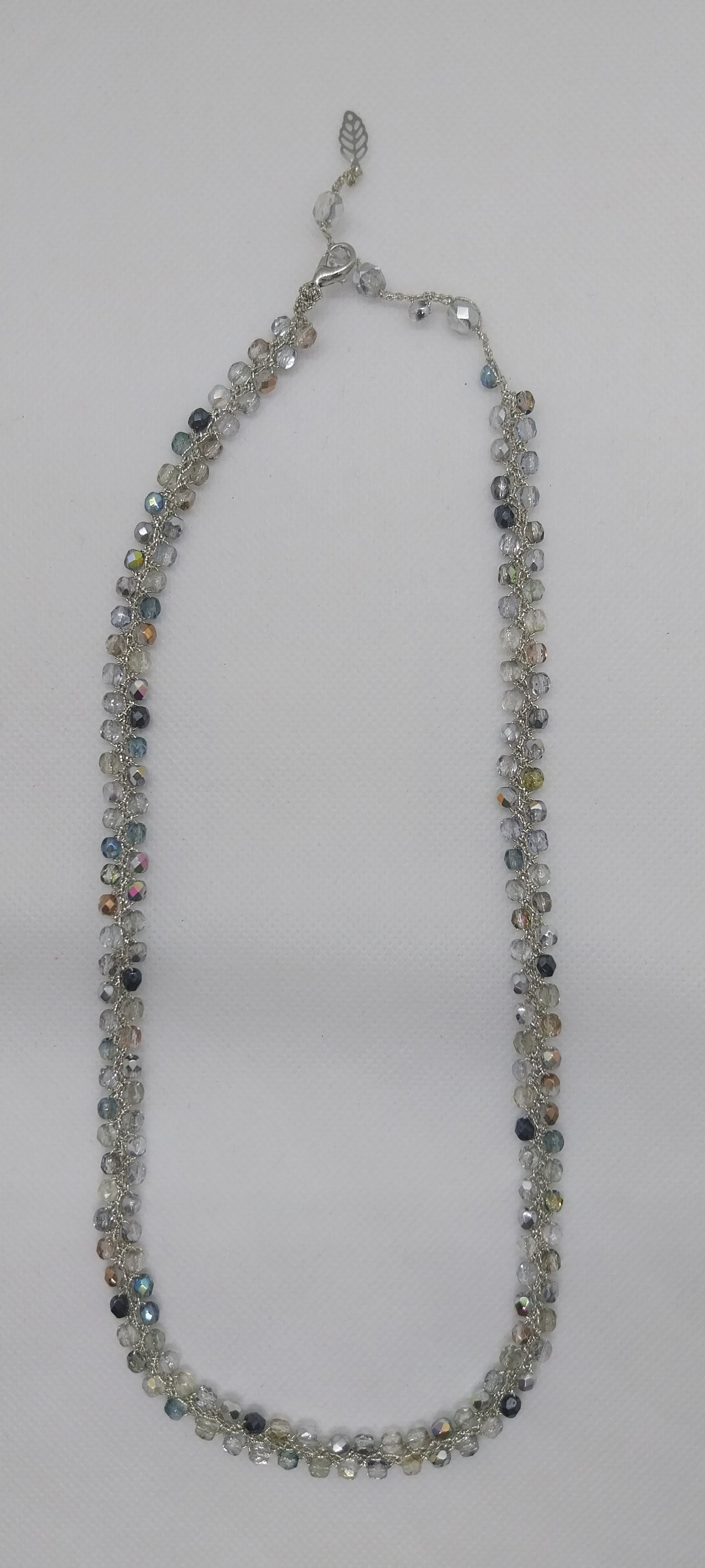 Petit Collier Bohème Cristaux Argentés
