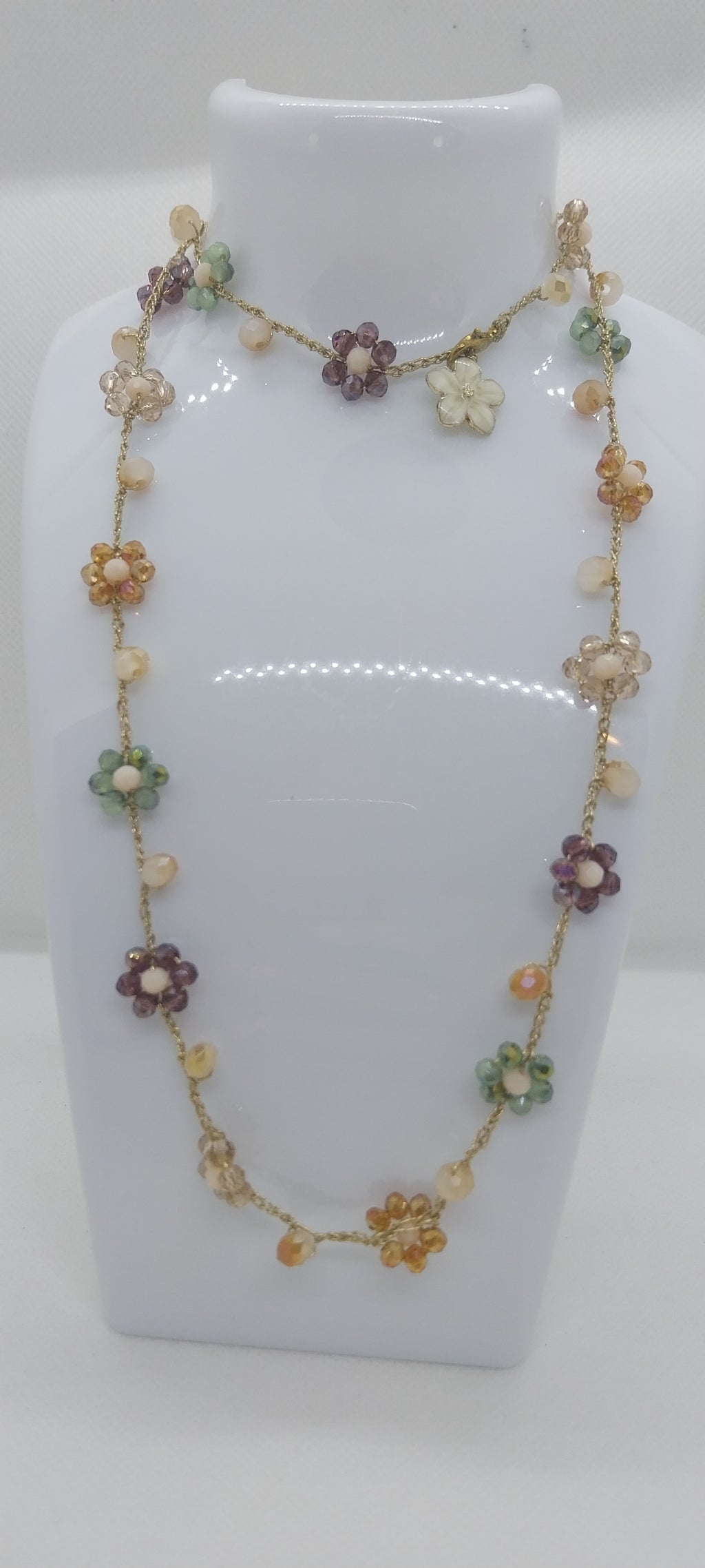 Small Gold Bohemian Flower Necklace