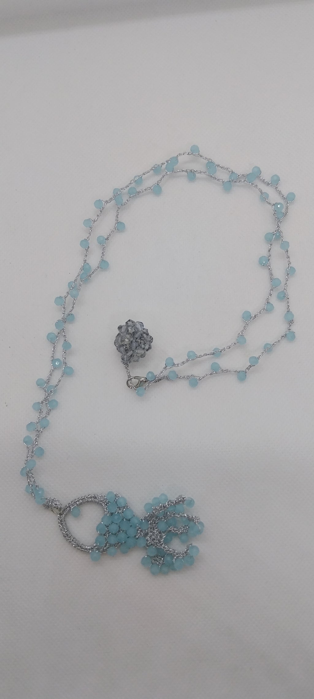 Collier Pendentif Poisson Bleu – Fermoir Acier Inoxydable