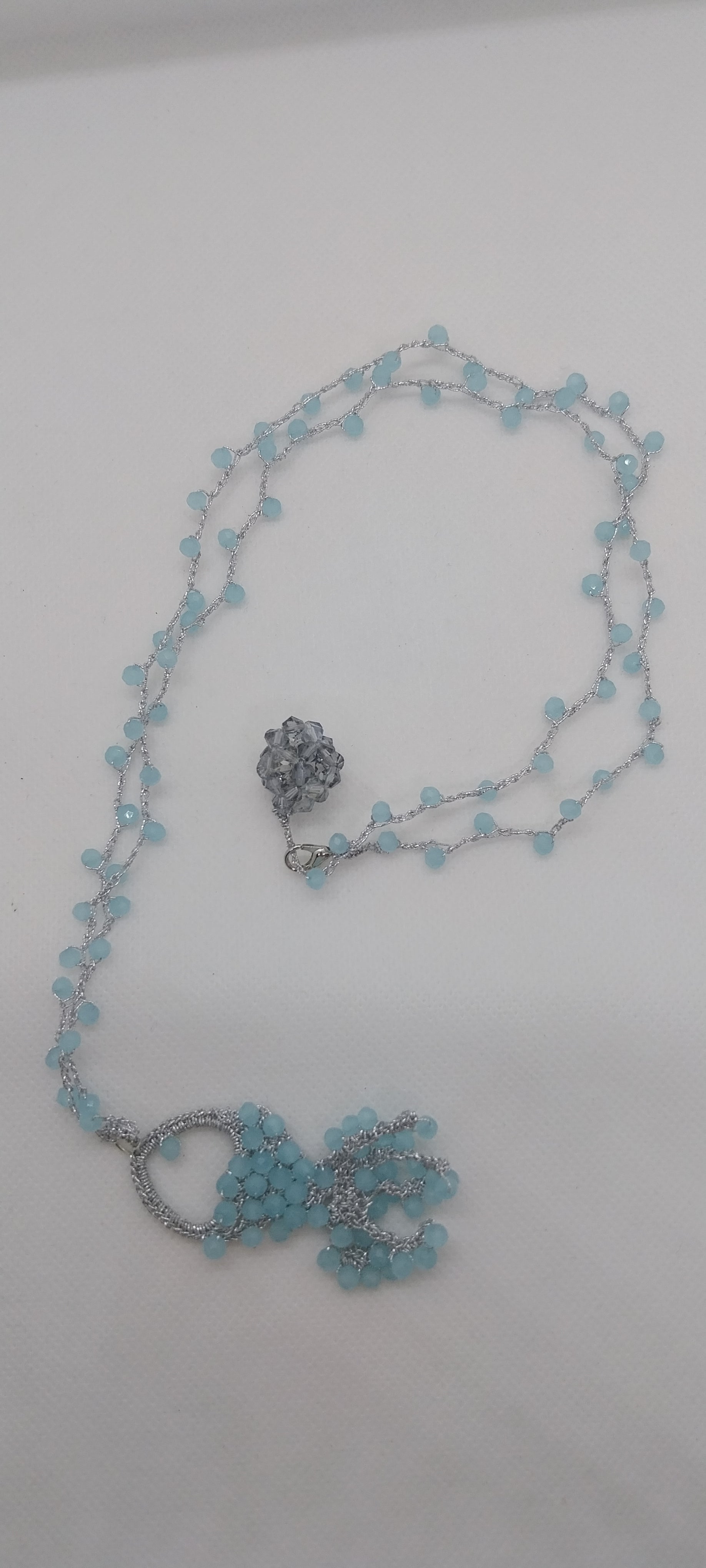 Collier Pendentif Poisson Bleu – Fermoir Acier Inoxydable