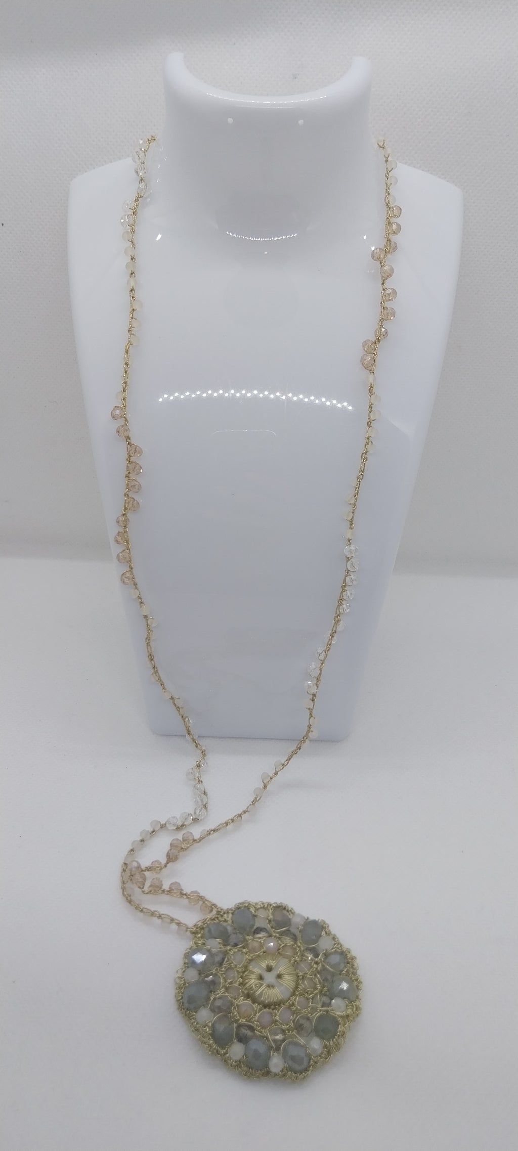 Collier Mandala Bouton Doré