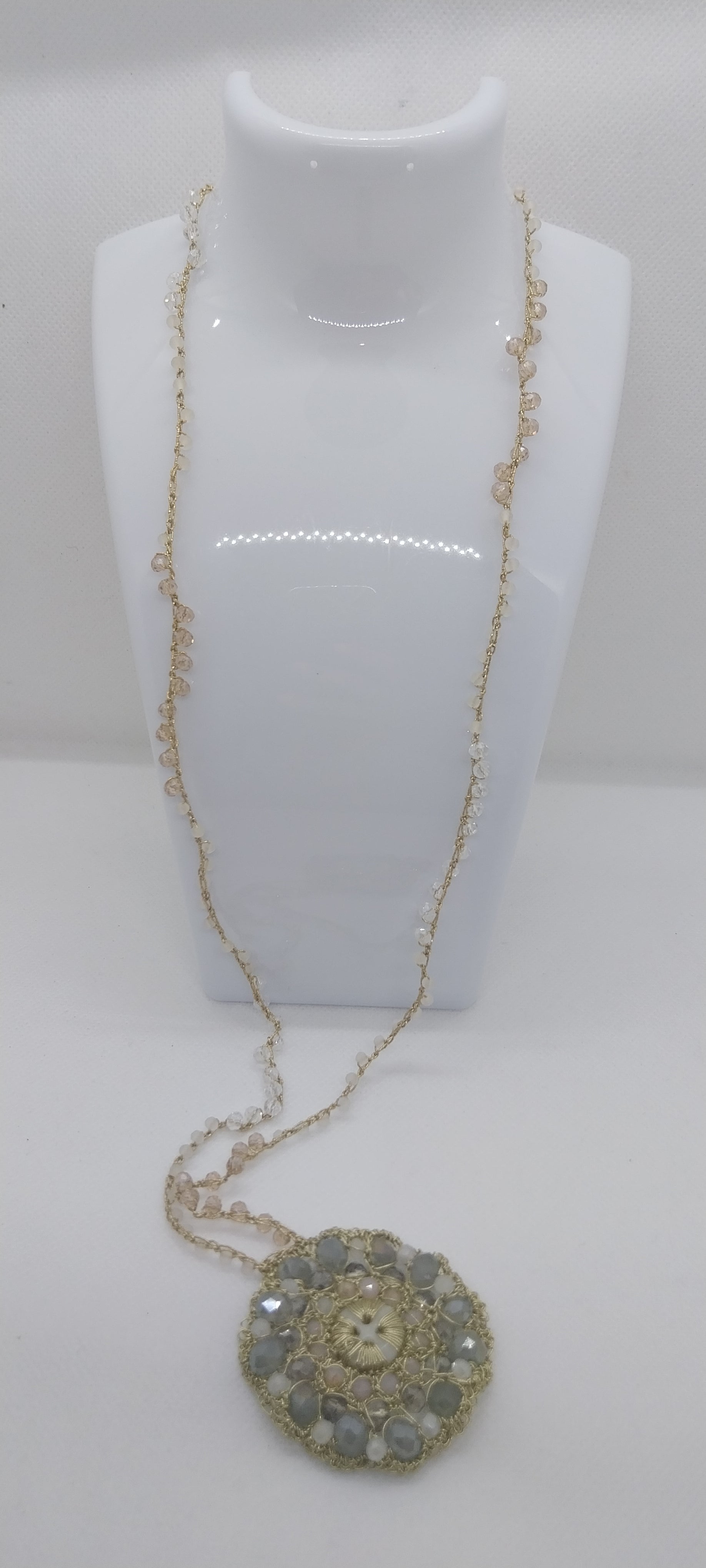 Collier Mandala Bouton Doré