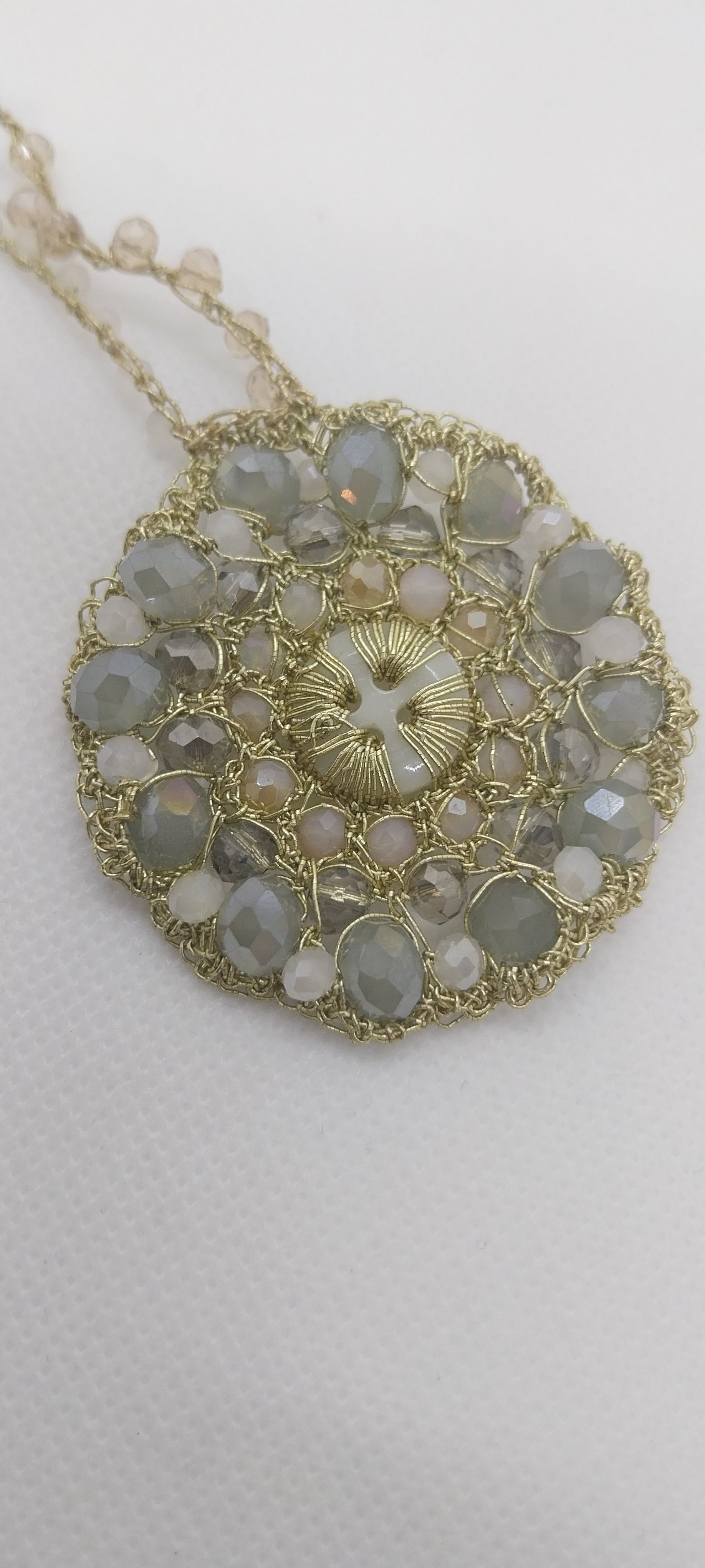 Collier Mandala Bouton Doré