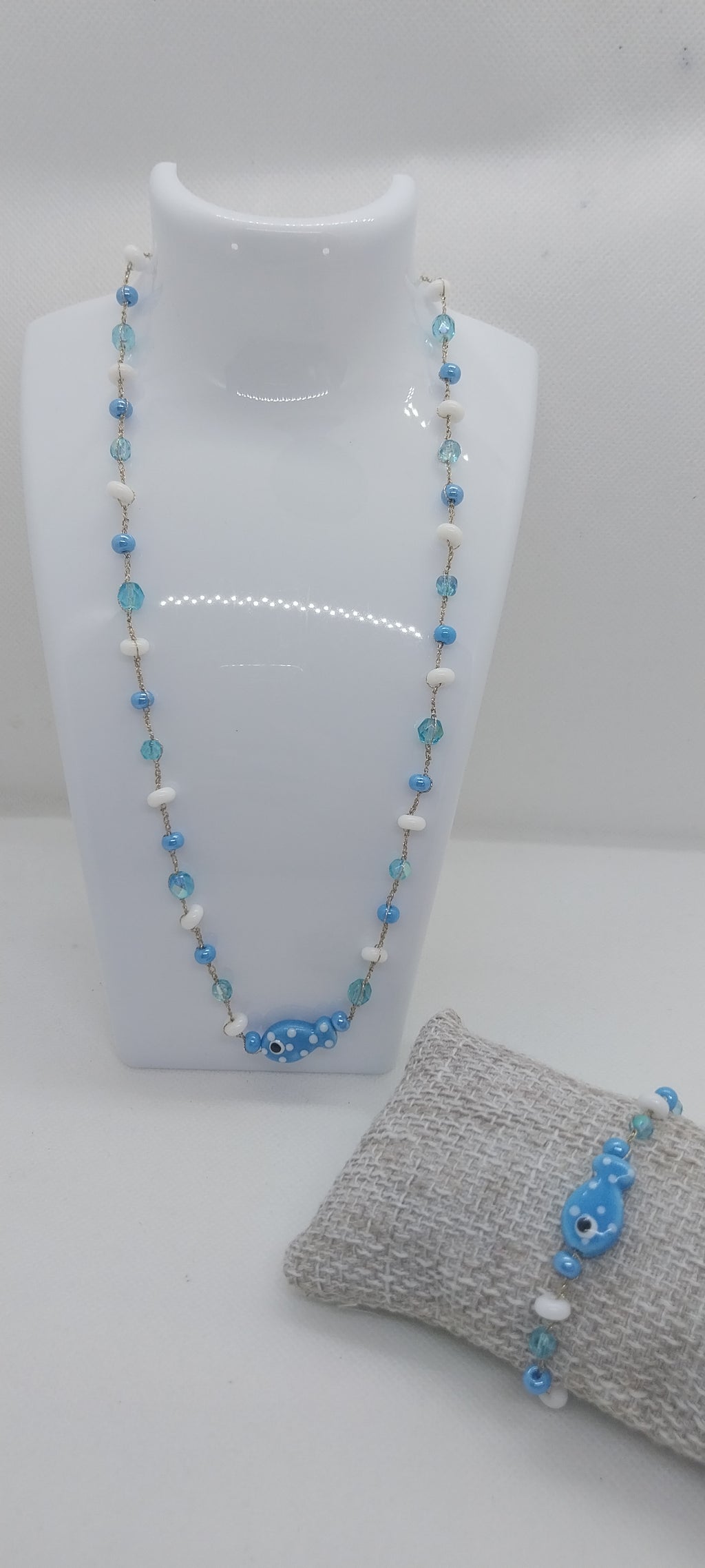 Ensemble Poisson Bleu Turquoise – Collier & Bracelet