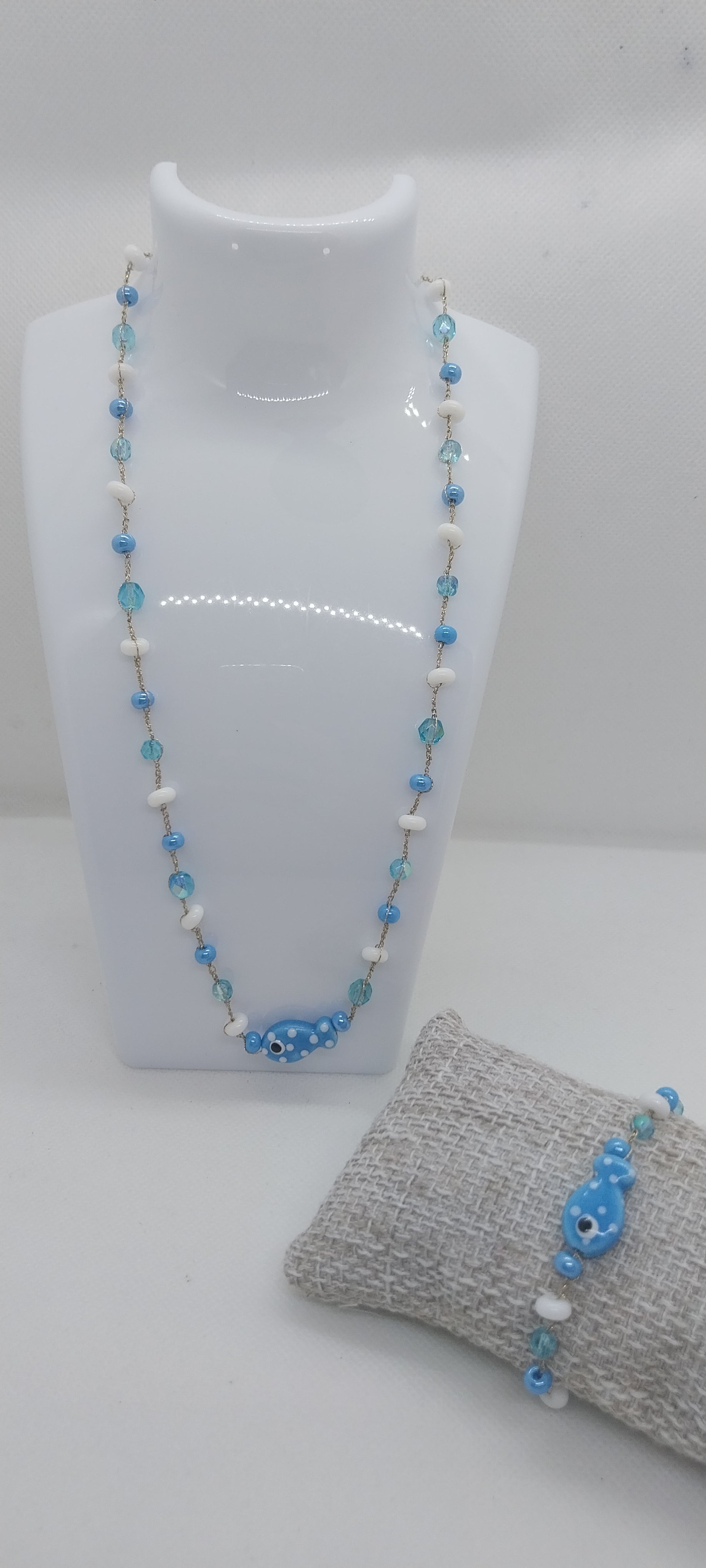 Ensemble Poisson Bleu Turquoise – Collier & Bracelet