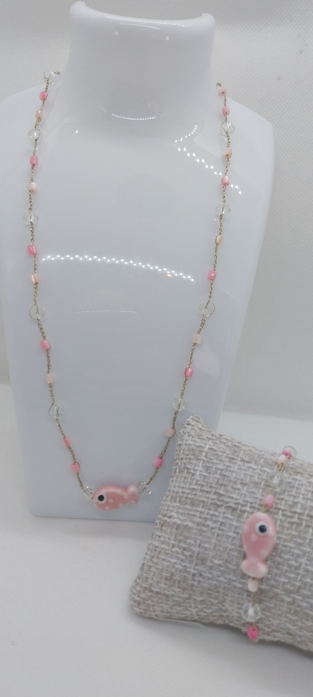 Pink Fish Set – Necklace & Bracelet