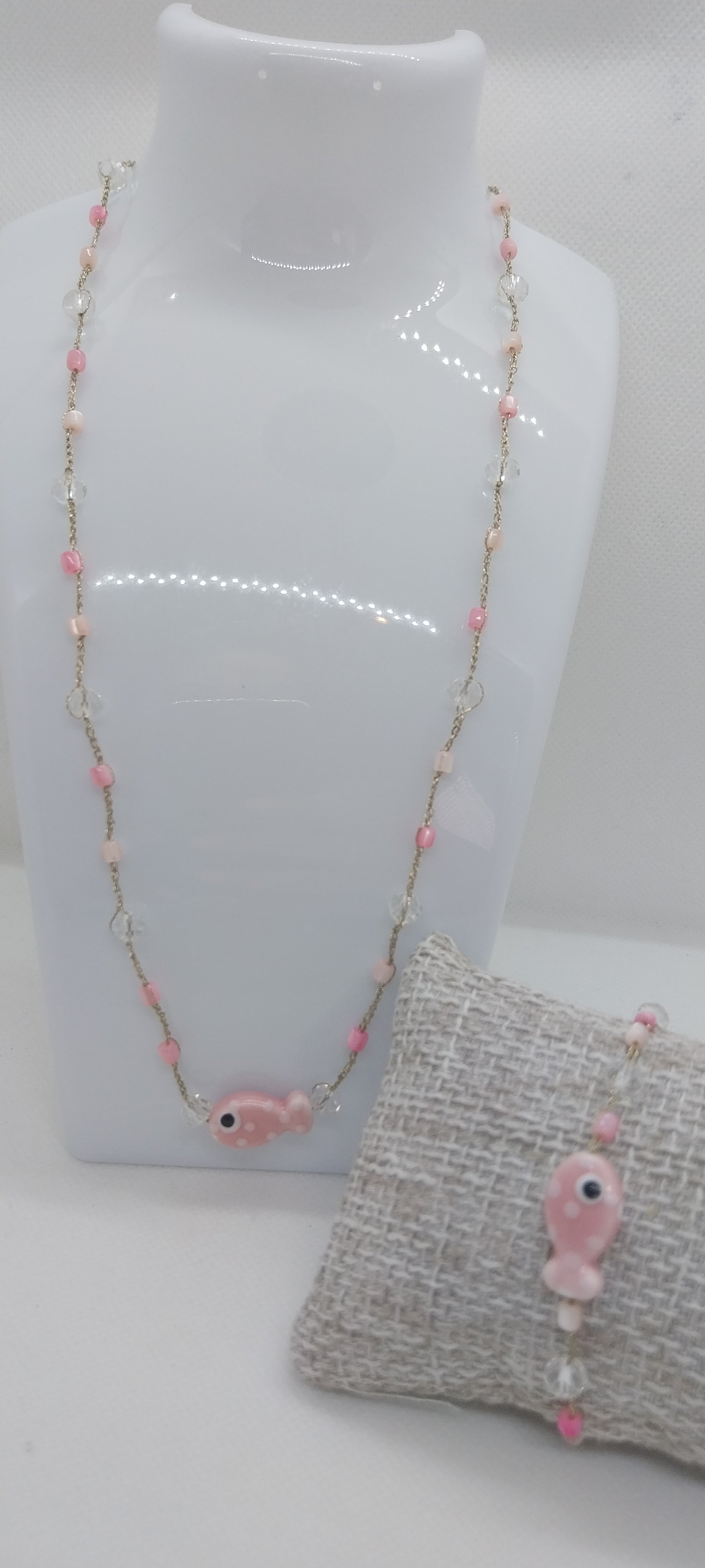 Pink Fish Set – Necklace & Bracelet