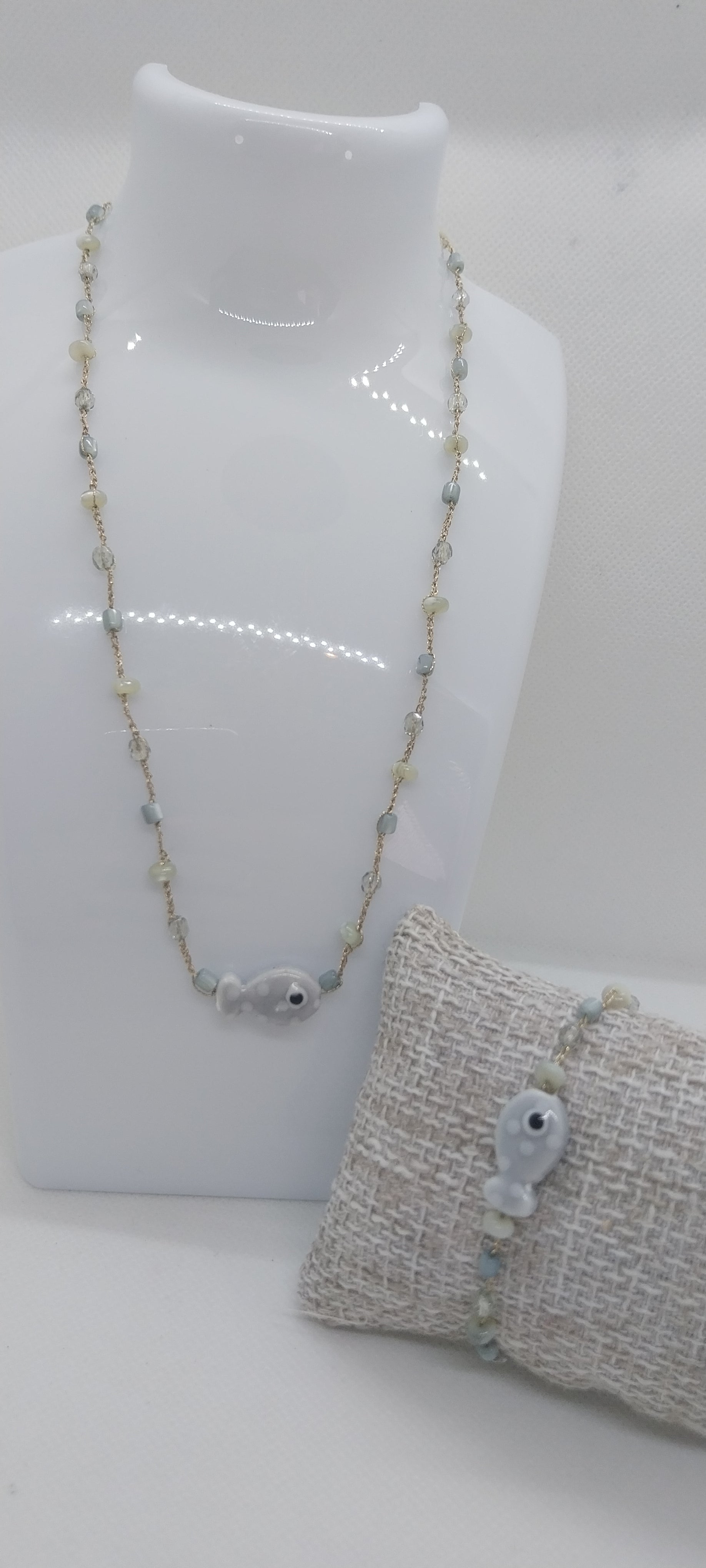 Grey Fish Set – Necklace & Bracelet