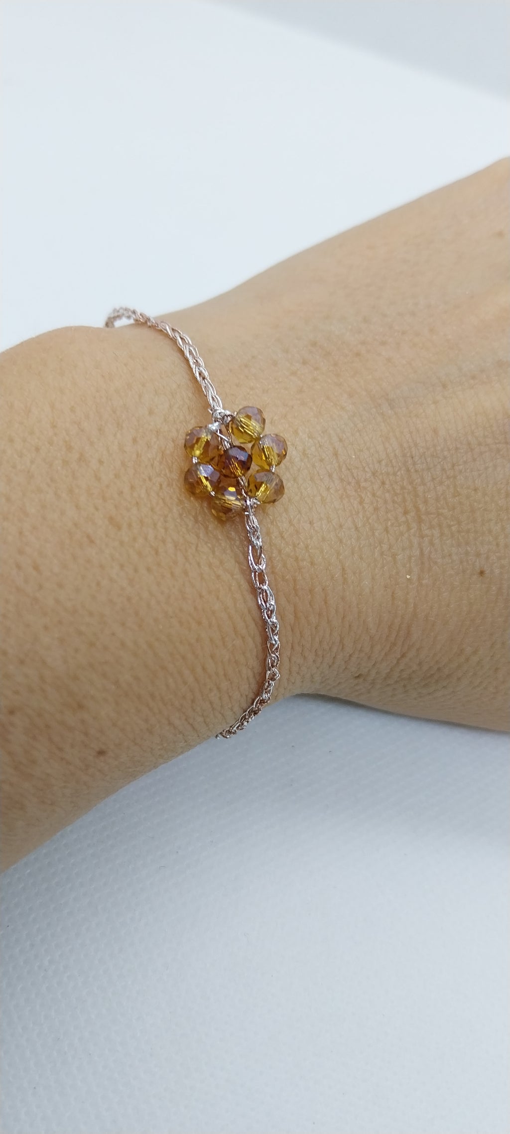 Bracelet Fleur Marron