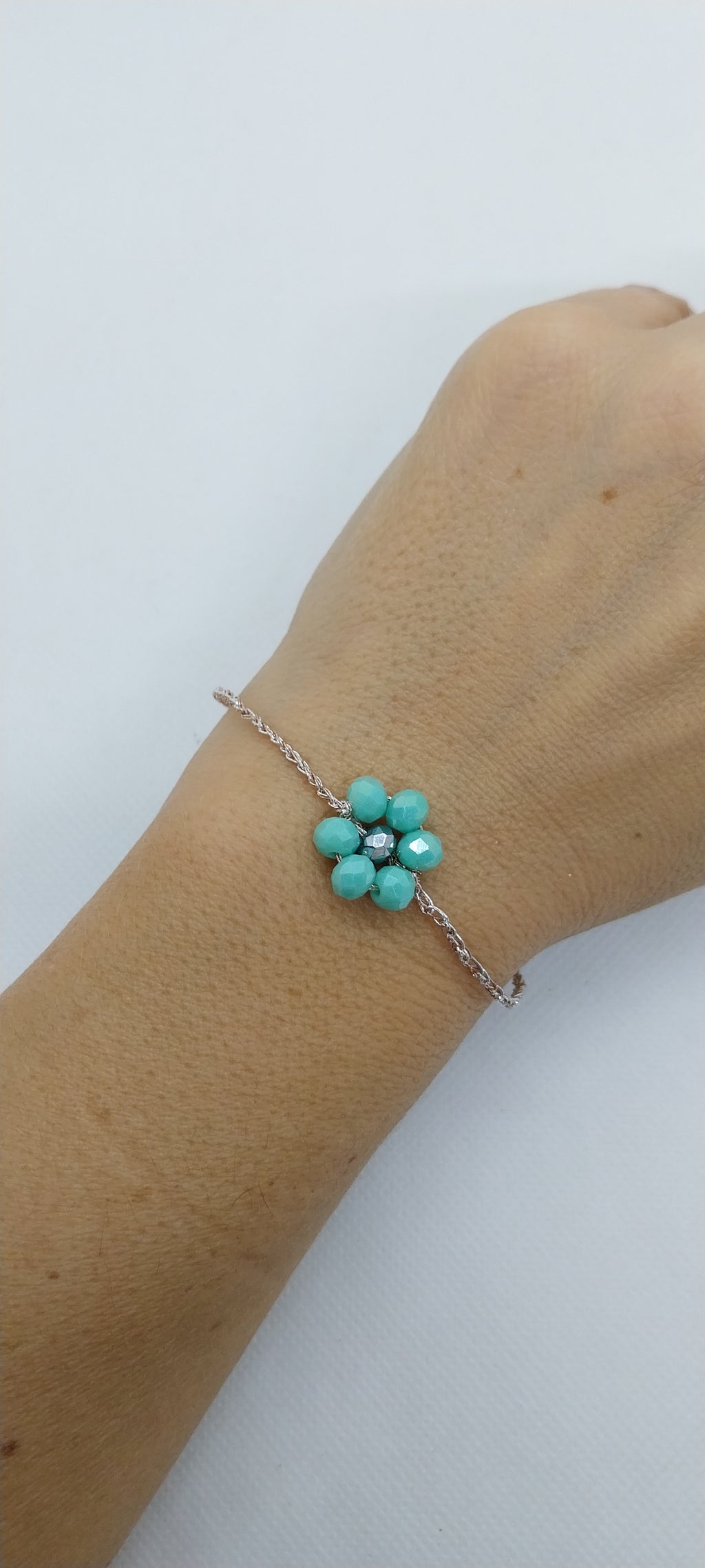 Bracelet Fleur Vert