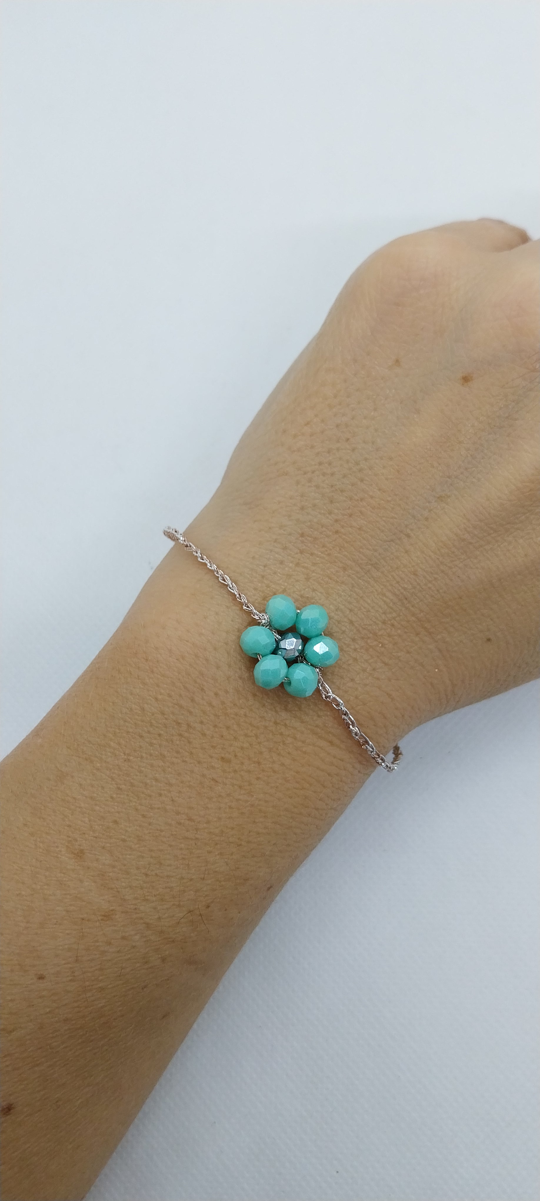 Bracelet Fleur Vert