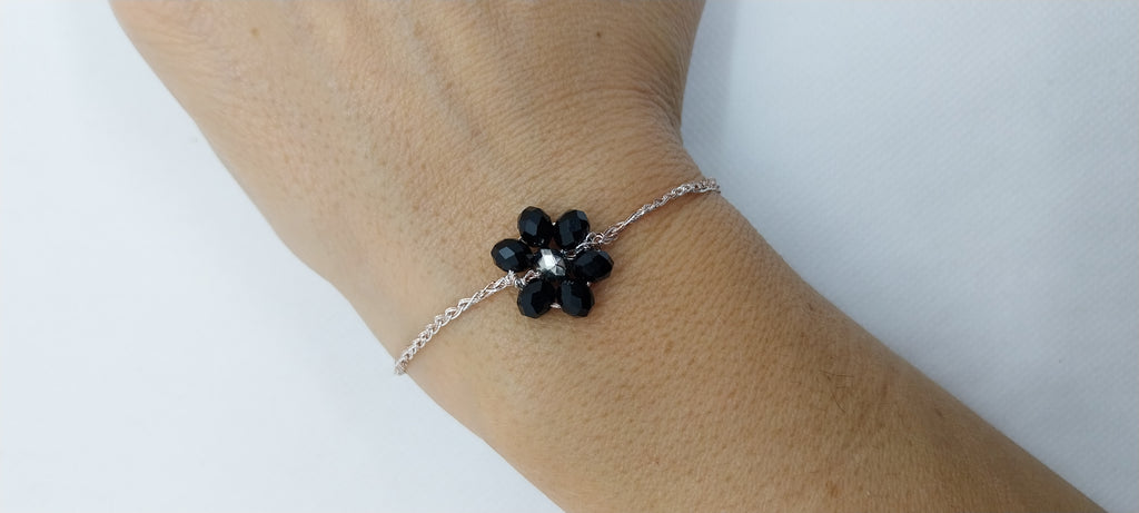 Bracelet Fleur Noir