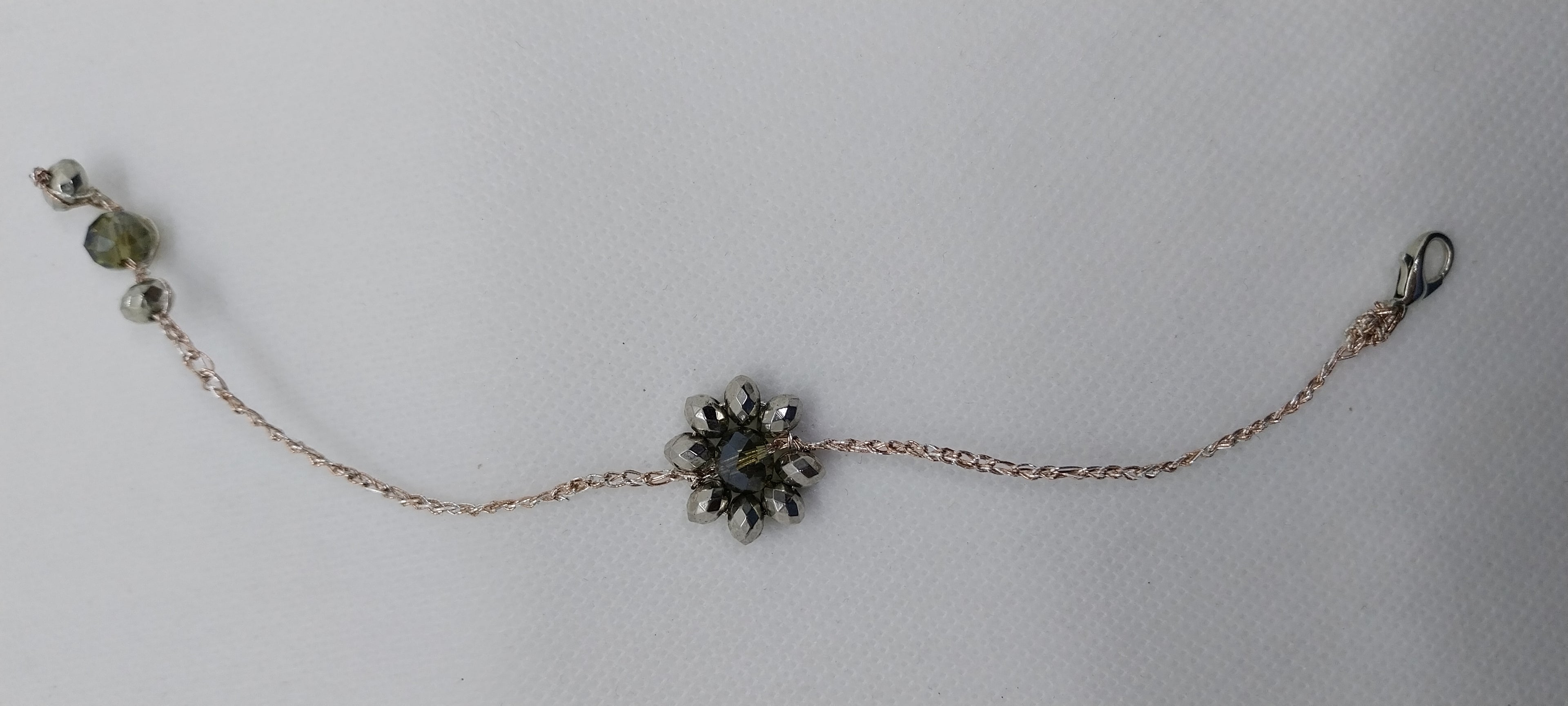 Bracelet Fleur Gris