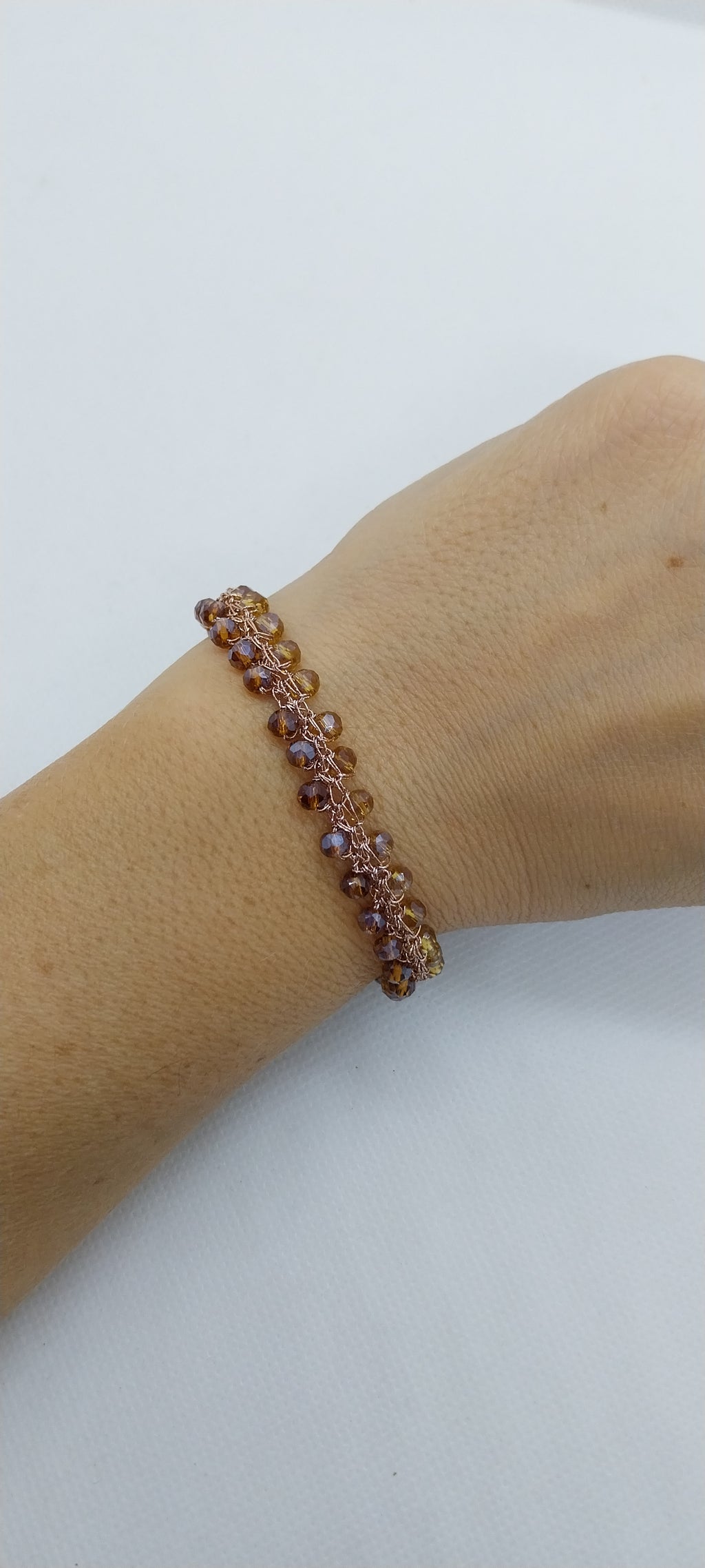 Brown Crystal Bead Bracelet