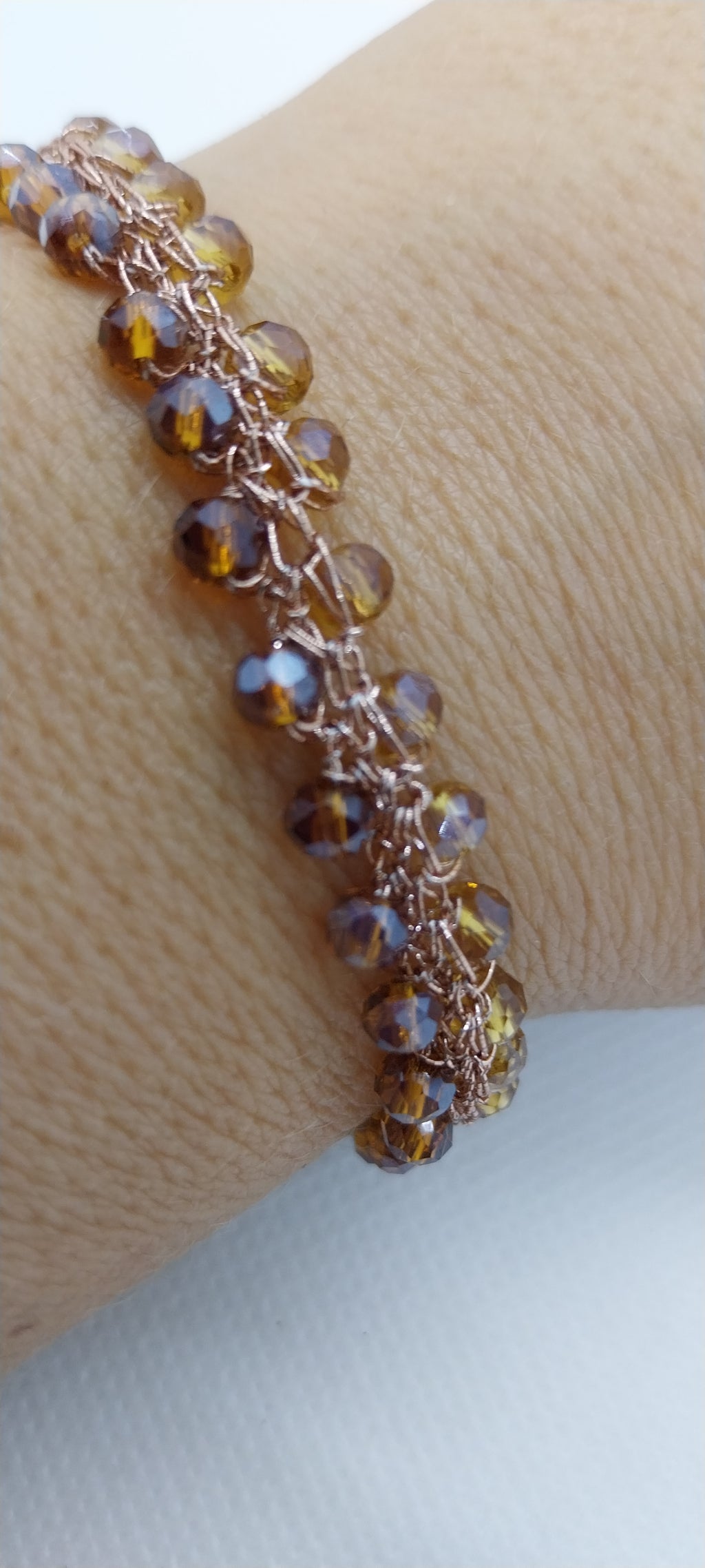 Brown Crystal Bead Bracelet