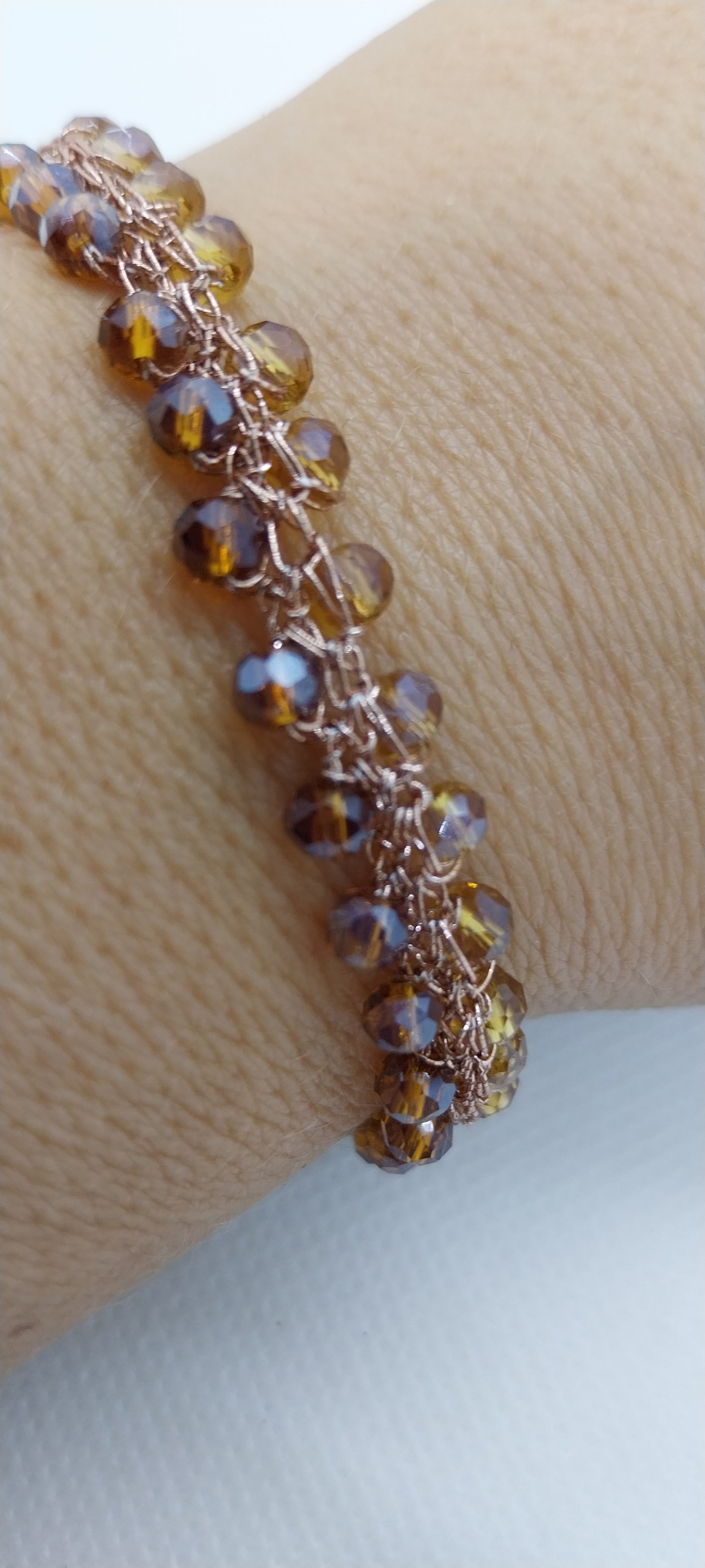 Brown Crystal Bead Bracelet