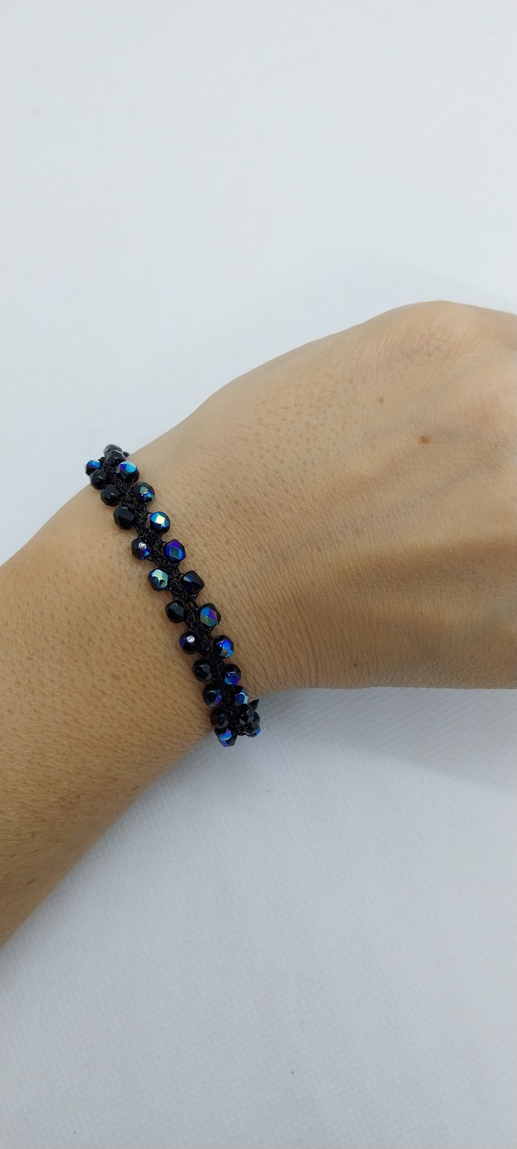 Bracelet Perles Cristal Noir