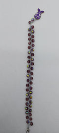 Bracelet Cristal Violet & Charm Poisson