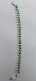 White & Green Crystal Top Bead Bracelet
