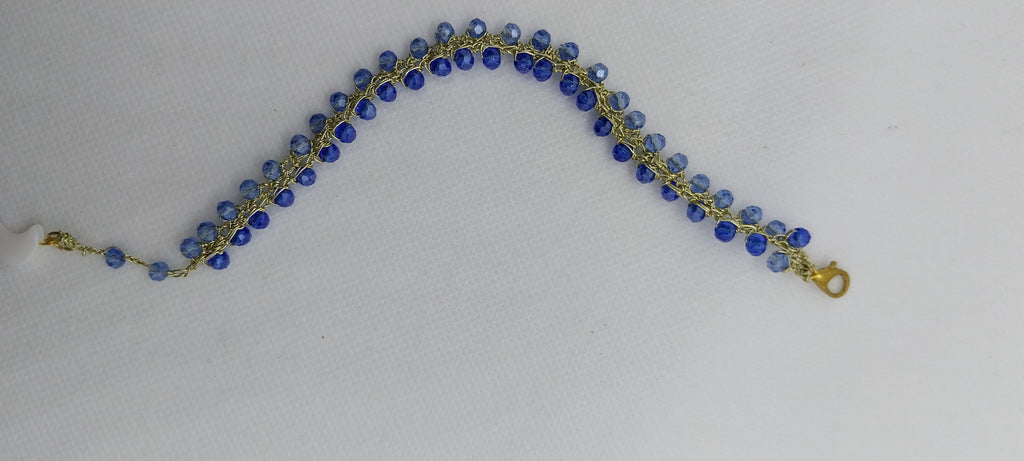 Bracelet Perles Cristal Bleu