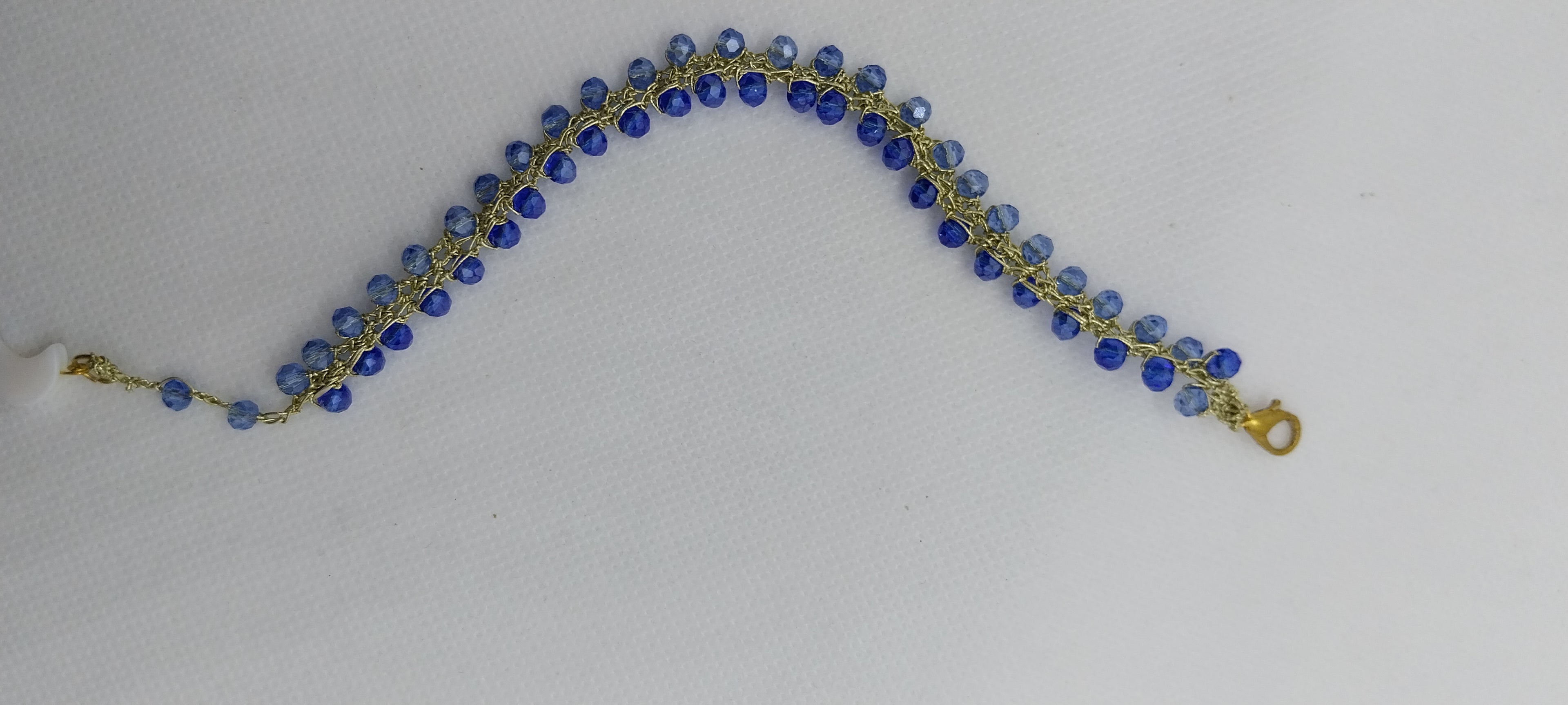 Bracelet Perles Cristal Bleu