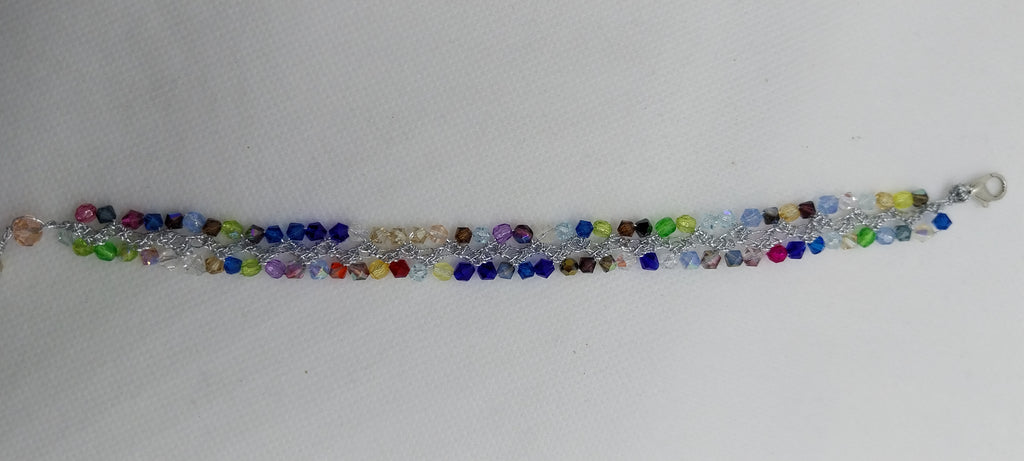 Bracelet Perles Toupie Cristal Multicolore