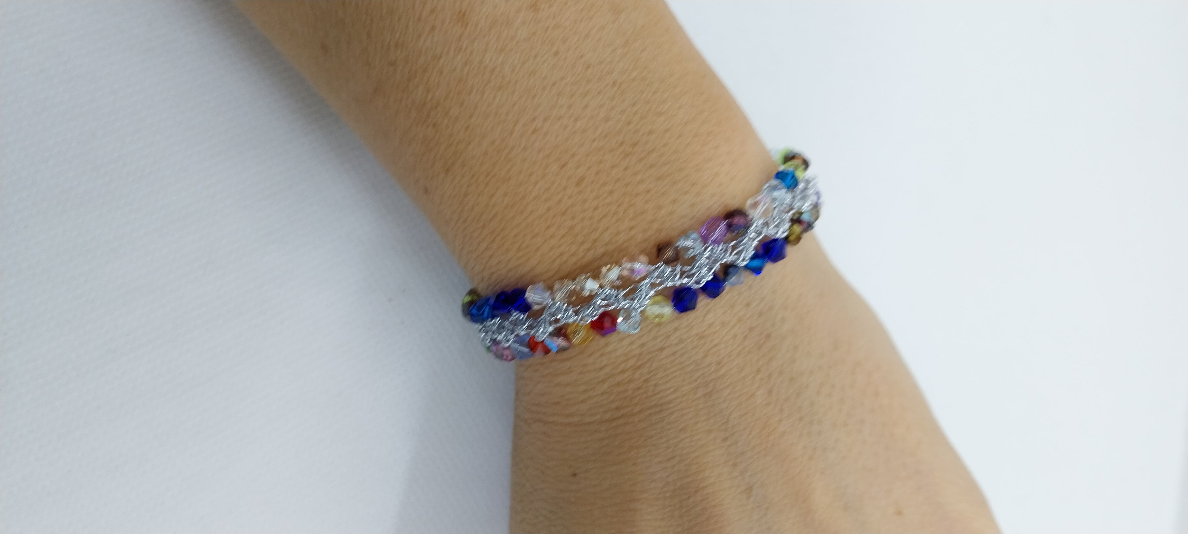 Bracelet Perles Toupie Cristal Multicolore
