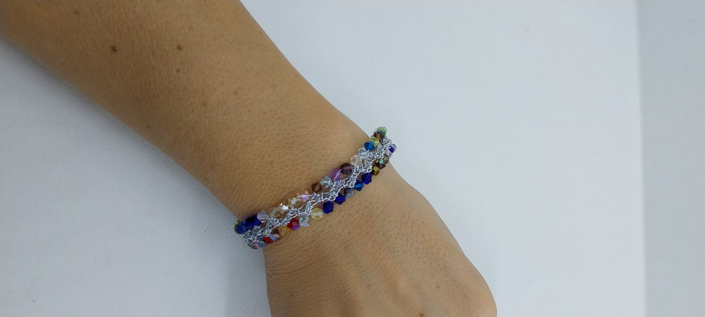Bracelet Perles Toupie Cristal Multicolore