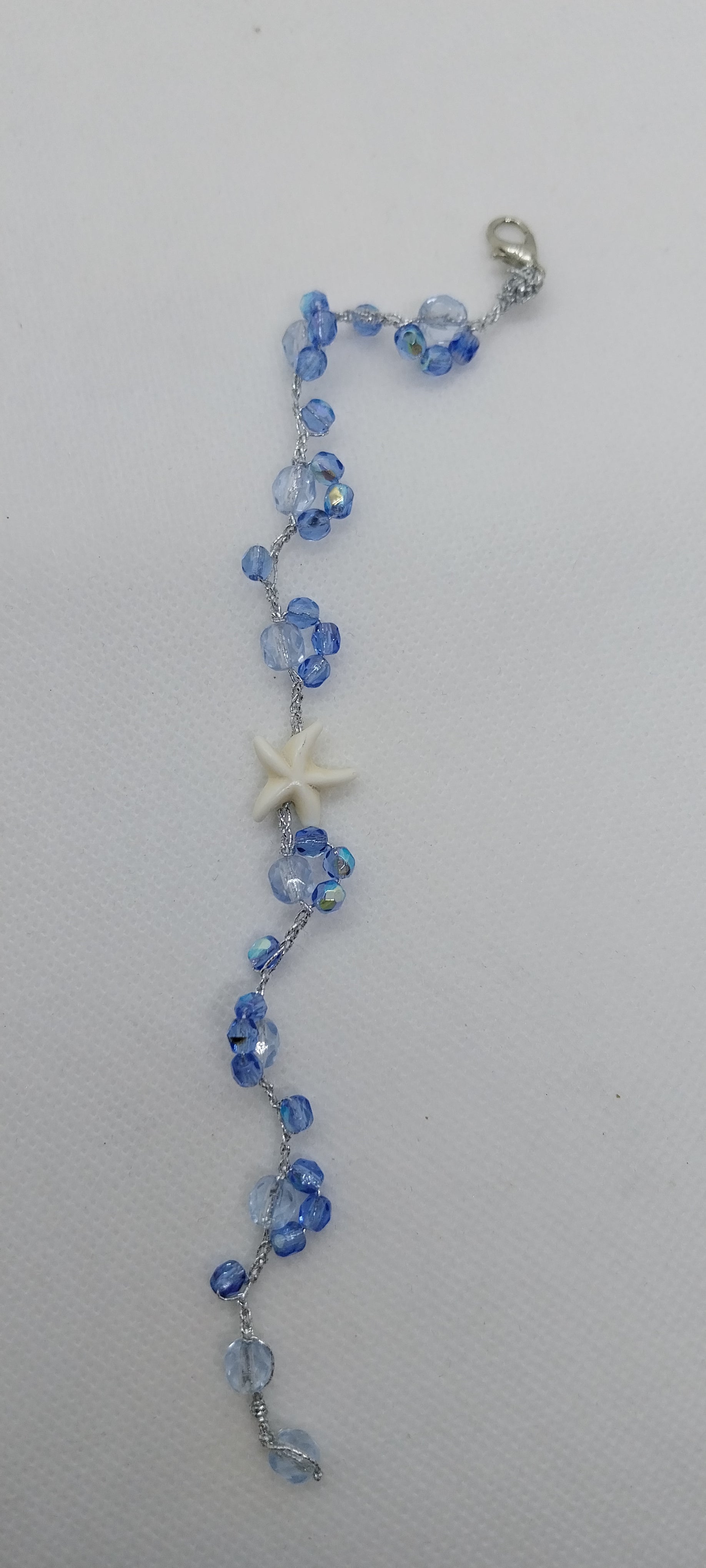 Bracelet Bleu - Perle Cristal & Étoile de Mer