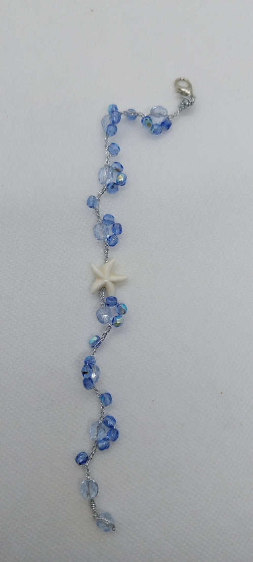 Blue Bracelet - Crystal Bead & Starfish