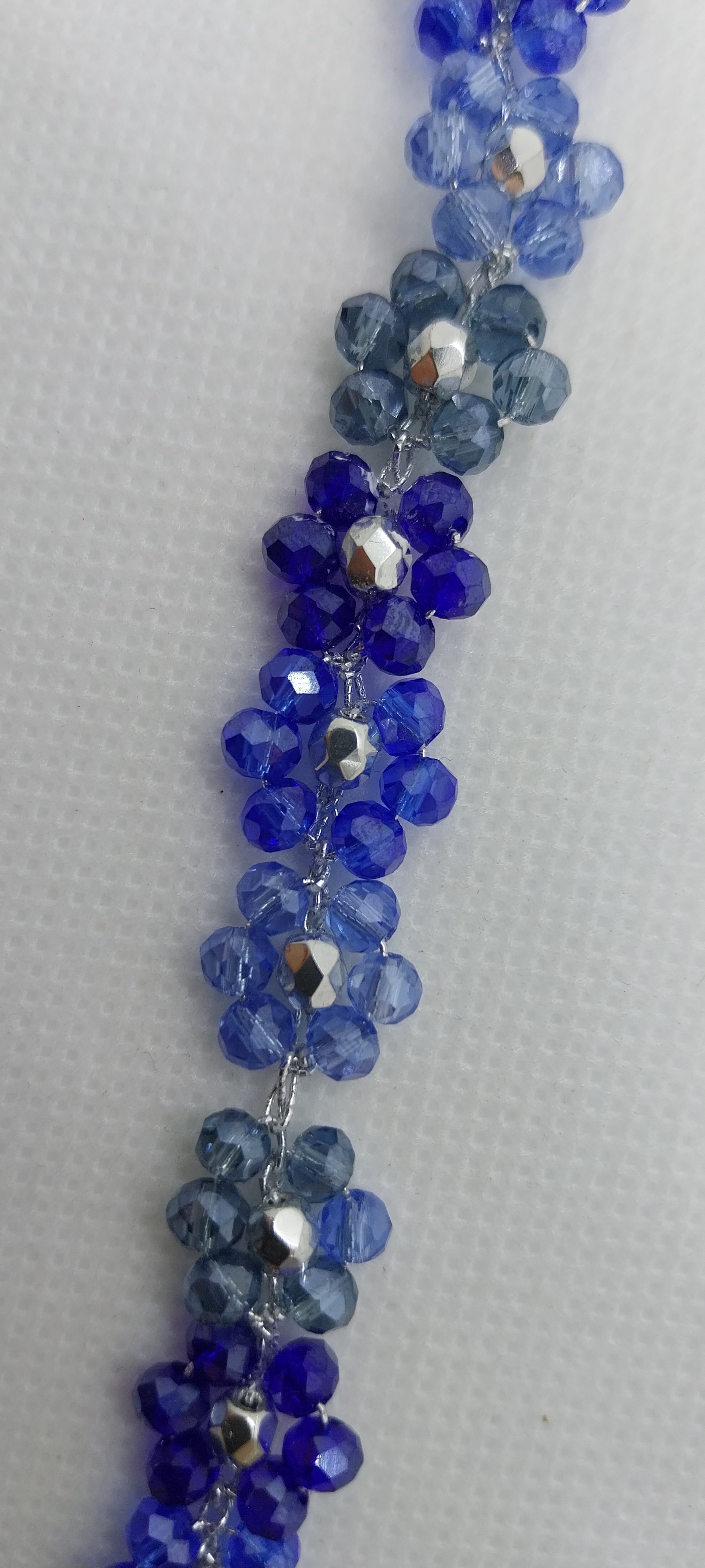 Flower Bracelet - Blue Crystal Pearl & Silver