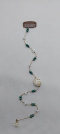 Bijou de cheveux perle verte & coquillage