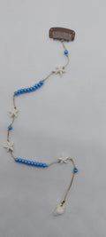 Bijou de cheveux perle bleu turquoise & étoile de mer