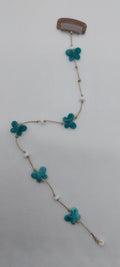 Blue butterfly and white pearl hair jewel – Hair clip