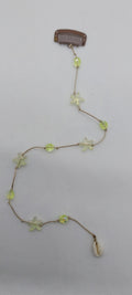 Yellow shell and yellow crystal pearl hair jewel – Hair clip