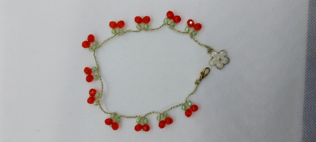 Bracelet de cheville fleur de cerisier doré