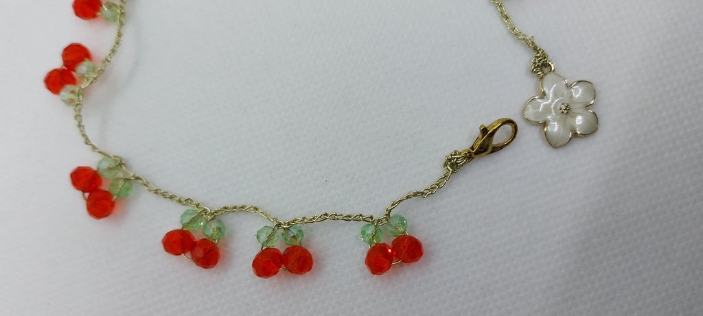 Bracelet de cheville fleur de cerisier doré