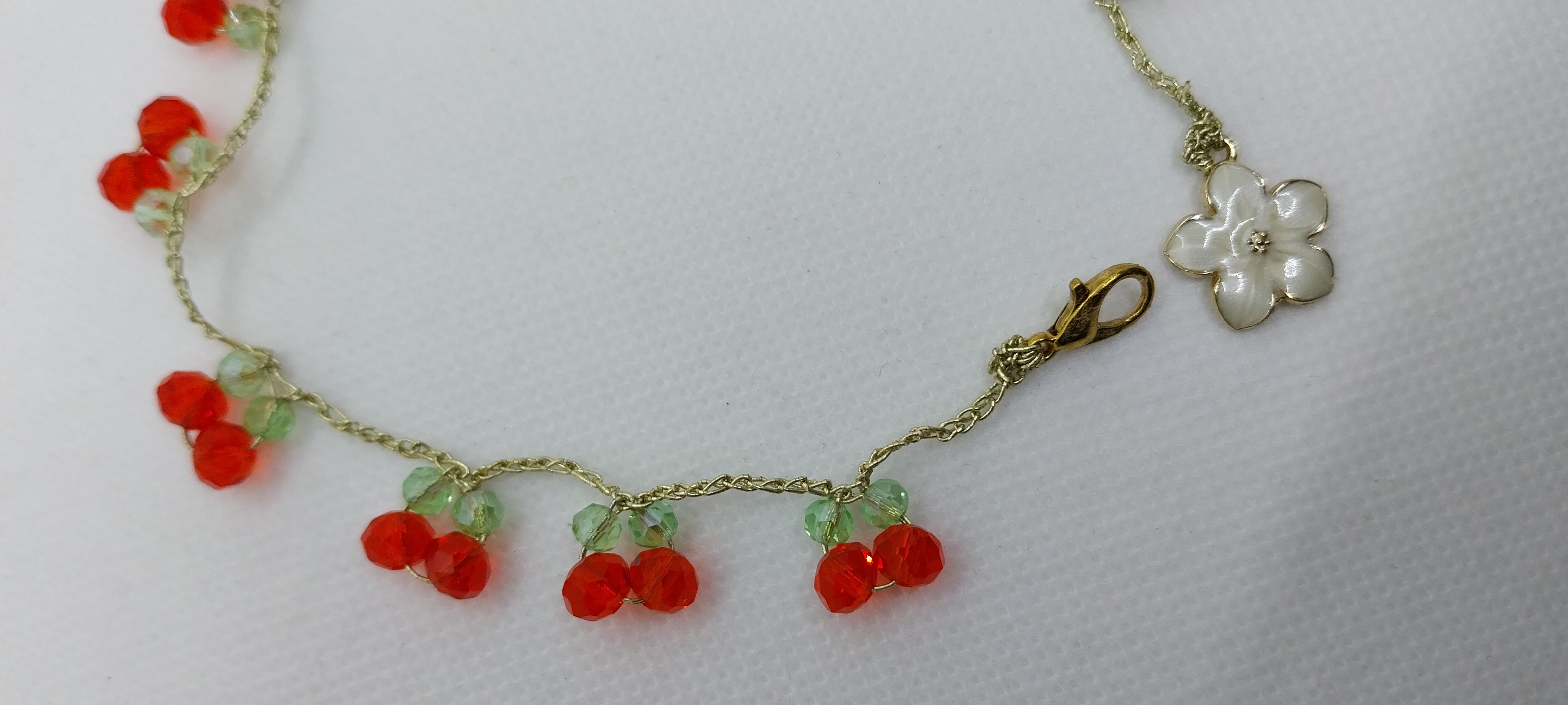 Bracelet de cheville fleur de cerisier doré