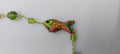 Green crystal bead anklet & orange and green fish bead