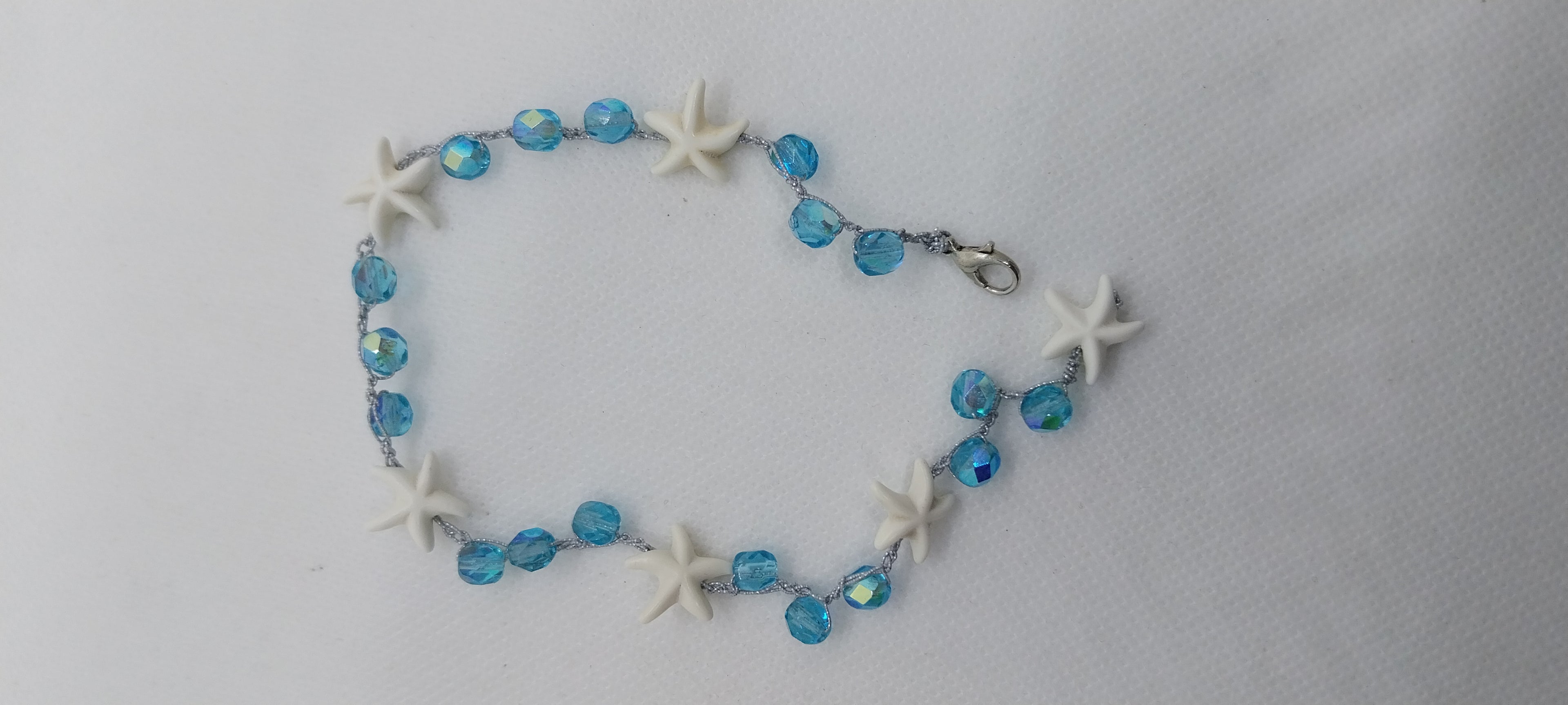 Sea blue & shell anklet