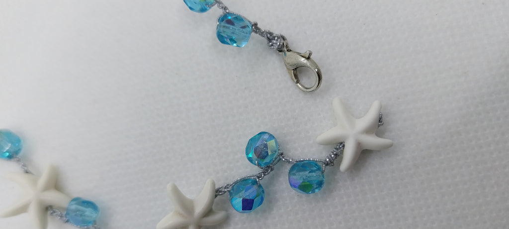 Sea blue & shell anklet