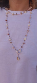 Sautoir Fil Coton – Perles Bohème & Coquillages, Esprit Mer