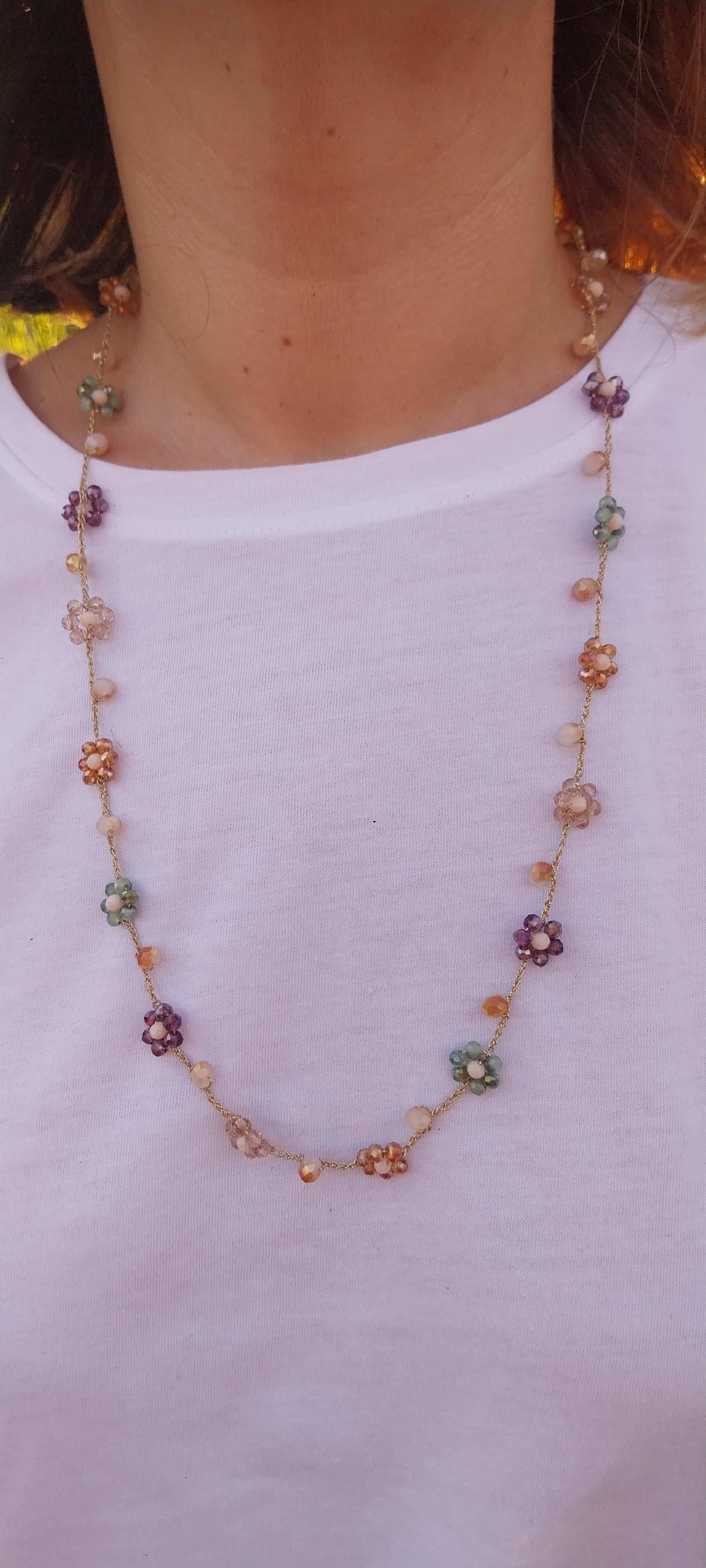Small Gold Bohemian Flower Necklace