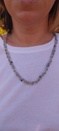Petit Collier Bohème Cristaux Argentés