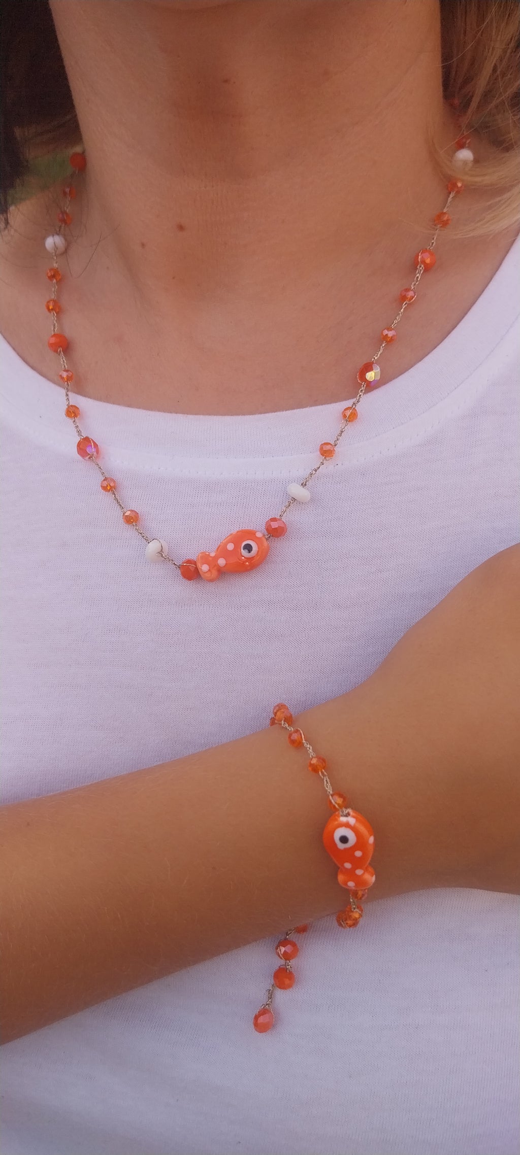 Orange Fish Set – Necklace & Bracelet