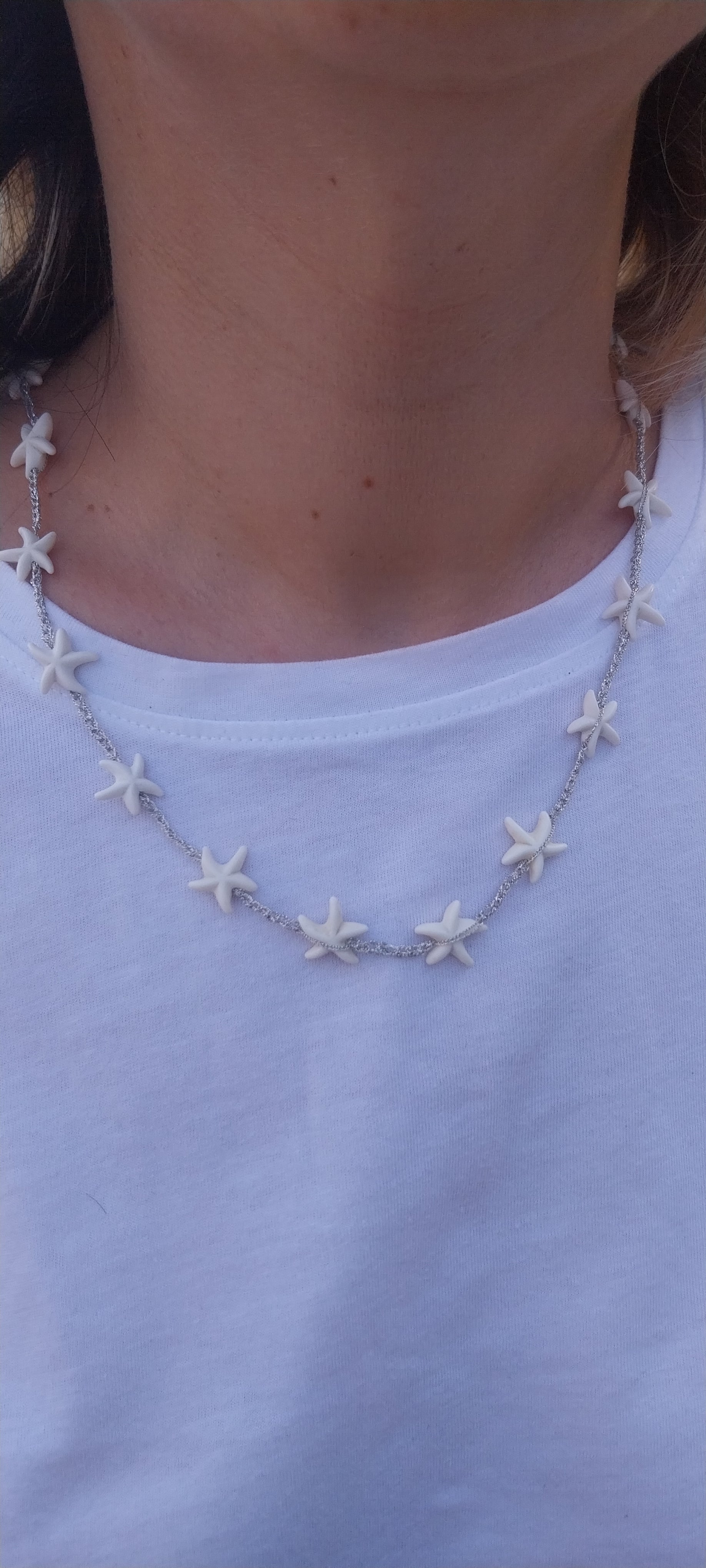 Pendentif Étoile de Mer – Orné de Coquillages Blanc Beige