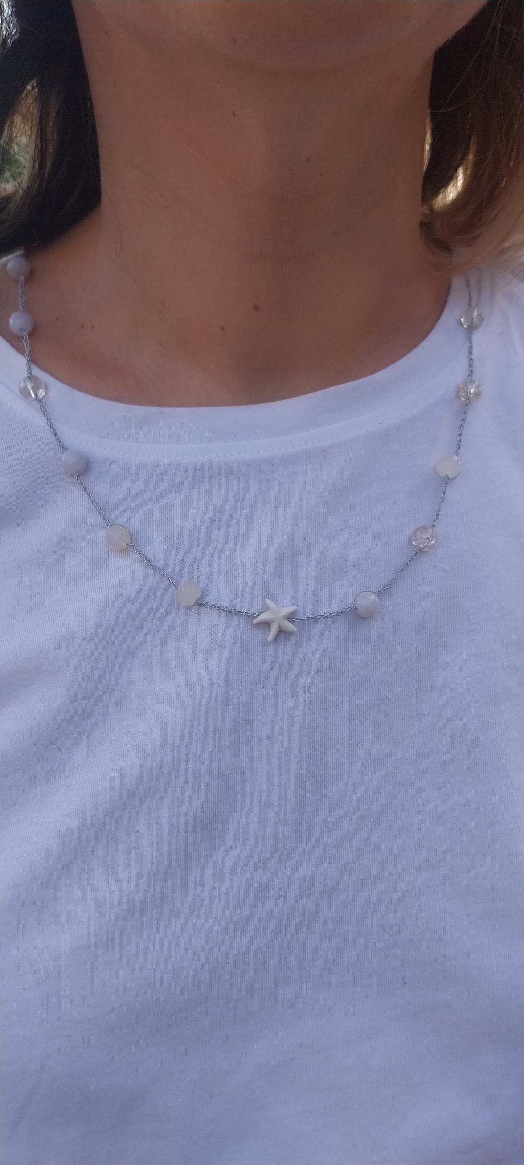 Pendentif Étoile de Mer – Orné de Coquillages Blanc