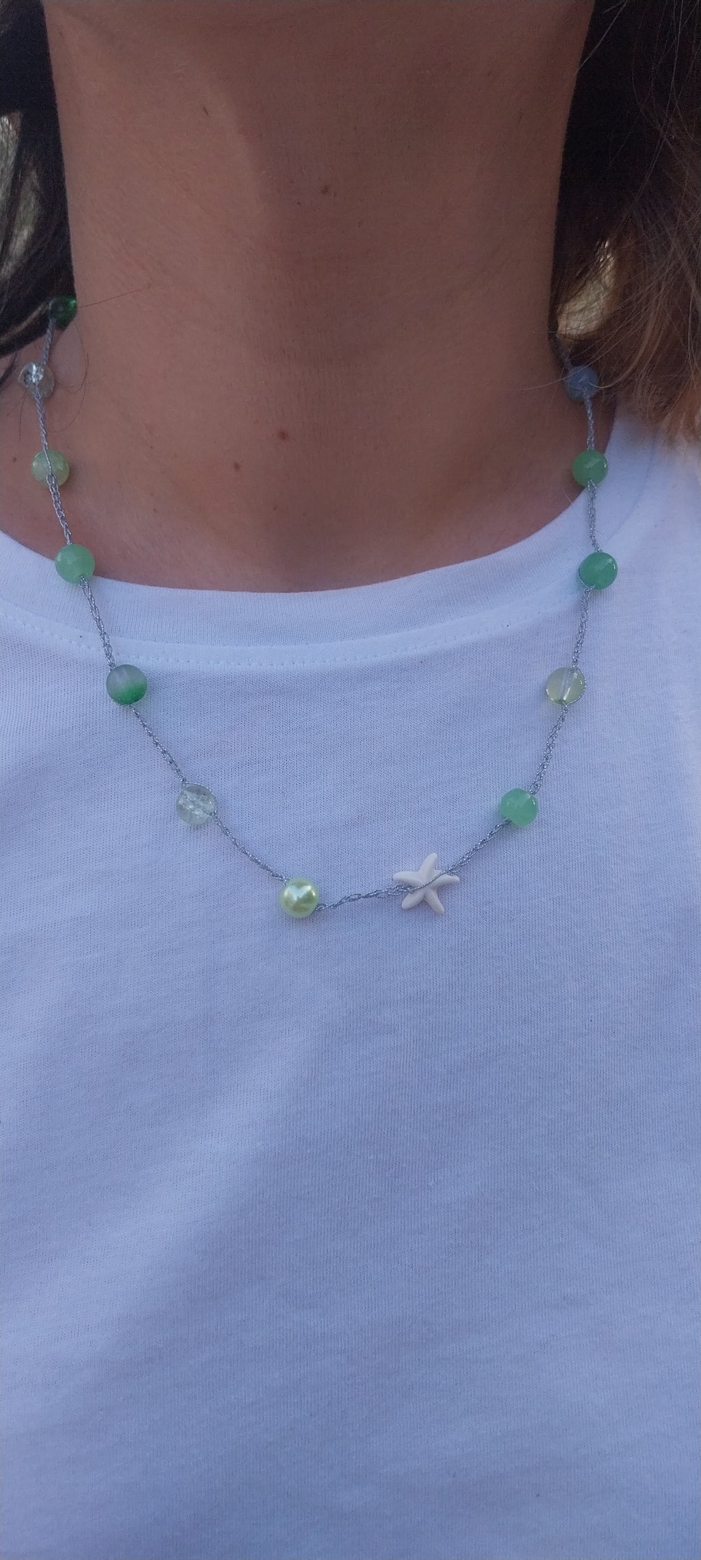 Pendentif Étoile de Mer – Orné de Coquillages Vert