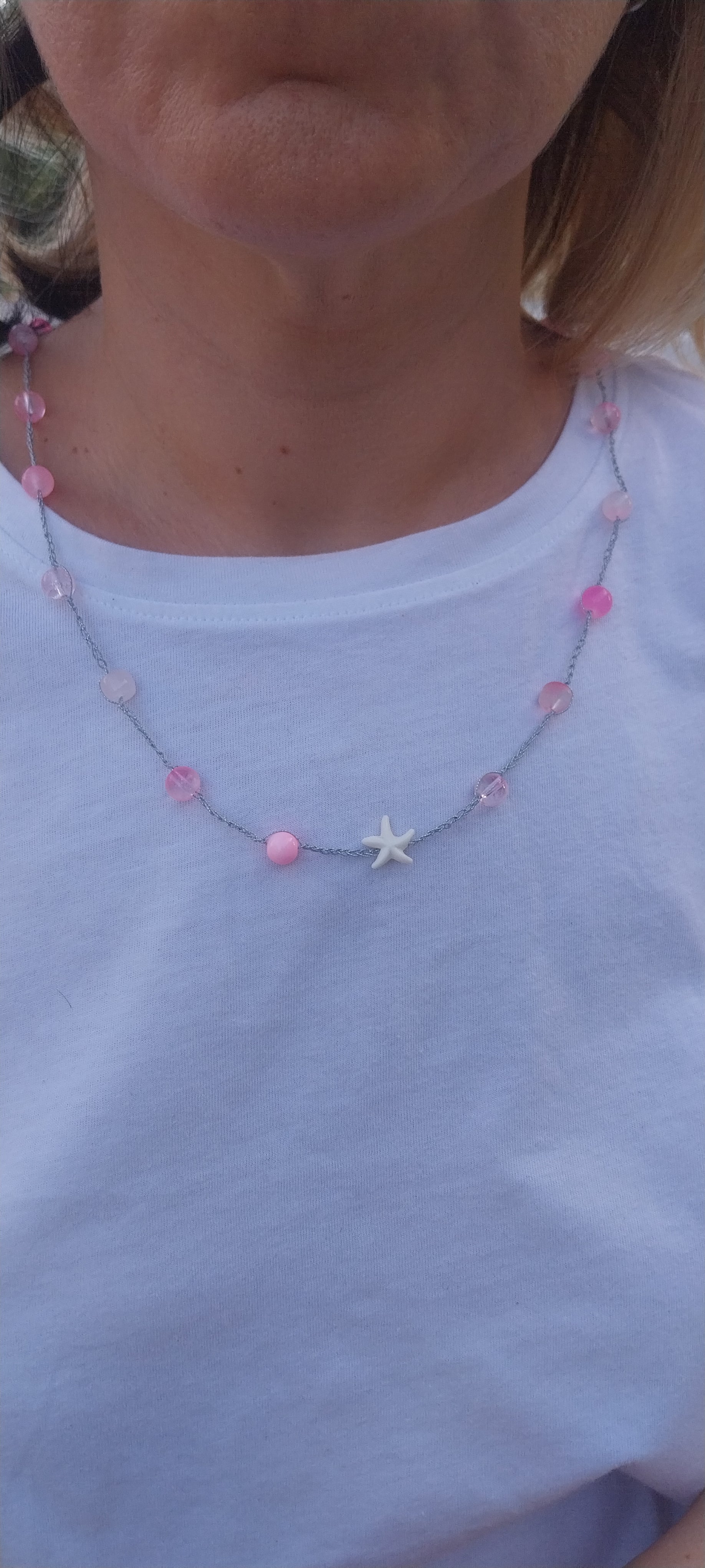 Pendentif Étoile de Mer – Orné de Coquillages Rose